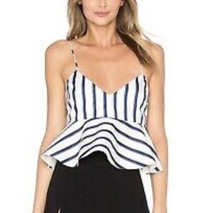 Nicholas dual stripe peplum tank top